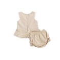 thumbnail image 3 of Douhoow 1-4 Years Girls Summer Outfits Sleeveless Lace Vest Top Layered Hem Tiered Shorts, 3 of 8