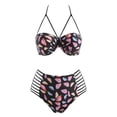 thumbnail image 1 of Talla grande Tallas de impresión de labios Strap Subfire Bikini Swimwear Rosegal  Vestidos casuales de talla grande, 1 of 5