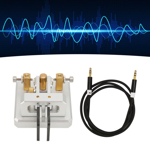 Morse Key, Double Paddle Automatic Shortwave, Stable Contacts, Portable CW Morse Telegraphy Keys, For Camping Indoor POTA SOTA LOTA, Plug And Play