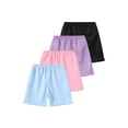 thumbnail image 3 of Fdqin Girls Shorts 4 Pcs Heart Print Athletic Kids Workout Short Beach Summer Vacation Pants Pink Purple Blue Black 4-5 Years, 3 of 7