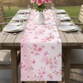 thumbnail image 4 of Pink Cherry Table Runner - 70 Inch Long Spring Botanical Blossoms Flowers Floral Cotton and Linen Blended Dress Scarves Farmhouse Table Runner for Kitchen Dining, Coffee Table, 13" x 70", 4 of 8