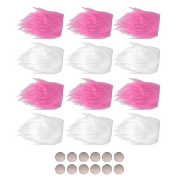 Gnome Beard, Reusable Fake Fluffy Gnome Beard Pink White 12pcs For Thanksgiving