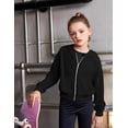 thumbnail image 5 of Oudiya Girls Zip Up Cropped Hoodies Long Sleeve Sweatshirts Jackets with Pockets, 5-14Y, 5 of 8