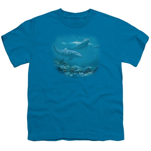 Wildlife Bottlenosed Dolphins S/S Youth 18/1 T-Shirt Turquoise