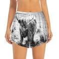 thumbnail image 2 of Goofa Yak Printed Women 2 in 1 Running Shorts,Quick Dry Athletic Workout Shorts,High Waisted Athletic Shorts with Liner Pockets-Medium, 2 of 9