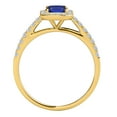 thumbnail image 3 of AoneJewelry 1.20 Cttw (I-J, I1-I2) Emerald Cut Sapphire and Natural Diamond Ring in 14k Solid Yellow Gold (size 5-9), 3 of 5