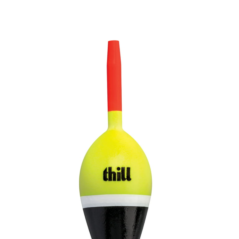 Thill Night N Day Glow Float Fishing Slip Float Yellow Black 1 in. Oval 