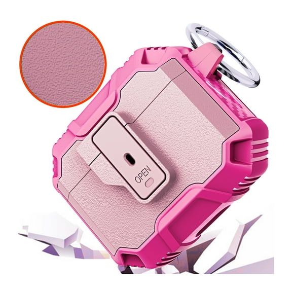 Carbon Series TUFF Hybrid Case with Secure Lock Clip for AirPods Pro (2nd Generation) - Pink