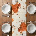 thumbnail image 5 of Burnt Orange Fall Table Runner Thanksgiving Pumpkins Maple Leaves Tablerunners 14 x 72 Inch, Table Decorations Tabletop Scarf for Summer Gathering Holiday Farmhouse Kitchen Dining Decor, 5 of 8