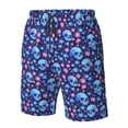 thumbnail image 4 of Salouo Blue Skull Flower Pattern Swim Trunks for Men,Men's Hawaiian Bathing Suit Swimsuits Quick Dry Swimming Board Shorts Beach Shorts with Pockets-3X-Large, 4 of 6