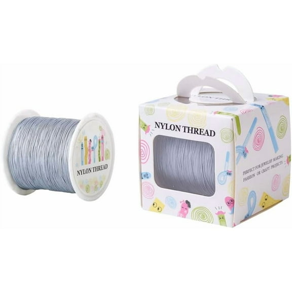 147 Yard 0.5mm Nylon Beaded Rope Wind Chime Rope Replace Nylon Thread for Bracelet China Knot Light Grey