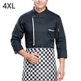 thumbnail image 2 of Chef Abrigo Unisex-Adult Manguito de manga larga Permeabilidad Hornee fácil de limpiar uniforme de cocción para el otoño e invierno Restaurante Cake Shop Black 4xl Inevent LF000336-06, 2 of 7