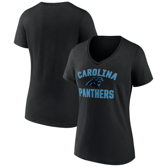 Women's Black Carolina Panthers Victory Arch Team V-Neck T-Shirt
