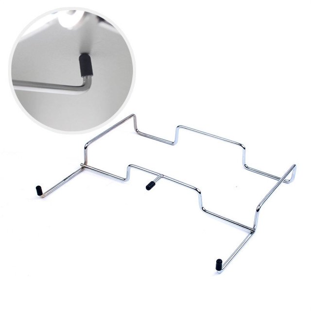 Portable Silver Iron Wire Garbage Rack: Versatile Outdoor Camping & Picnic Organizer for Kitchen, Office, Bedroom - Weatherproof, Easy Pole-Mount Installation, Eco-Friendly Material, 320x260x45mm