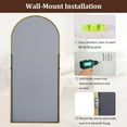 thumbnail image 5 of Easy4Home 76"x34" Arched Full Length Mirror Freestading Full Body Floor Mirror, Gold, 5 of 6