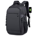 thumbnail image 1 of Mochila para portátil para hombre Mochila delgada con puerto de carga Mochilas de viaje/trabajo/negocios resistentes al agua (negro), 1 of 5