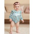 thumbnail image 6 of Miaouyo Infant Baby Girls Fall Romper 0 3 6 9 12 18 Months Plaid Print Bow Embroidery Long Sleeve Ruffled Round Neck Jumpsuit, 6 of 9