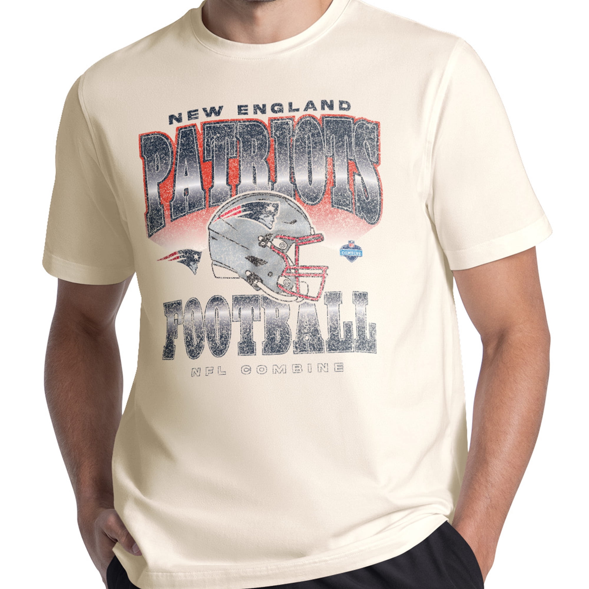 New England Patriots Men's NFL Combine Faded Fashion Short Sleeve T-Shirt