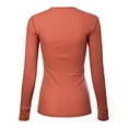 thumbnail image 4 of MixMatchy Women's Long Sleeve Eight Button Closure Henley Thermal Knit Top, 4 of 5