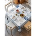 thumbnail image 6 of Navy Blue Coastal Table Cloth, Nautical Summer Beach Coral Sea Turtle Waterproof Tablecloth for Square Tables, Reusable Washable Fabric Table Cover for Restaurant Kitchen Dining Tables 54"x54", 6 of 6