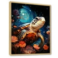 thumbnail image 2 of Designart "Turtle'S Intergalactic Voyage I" Animals Turtle Floater Framed Wall Art Prints, 2 of 5