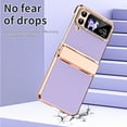 thumbnail image 7 of ELEHOLD Plating Leather Case for Samsung Galaxy Z Flip 3, Glitter Rhinestone Full Body Hinge Protection Non-Slip Shockproof Case for Samsung Galaxy Z Flip 3,Purple, 7 of 7