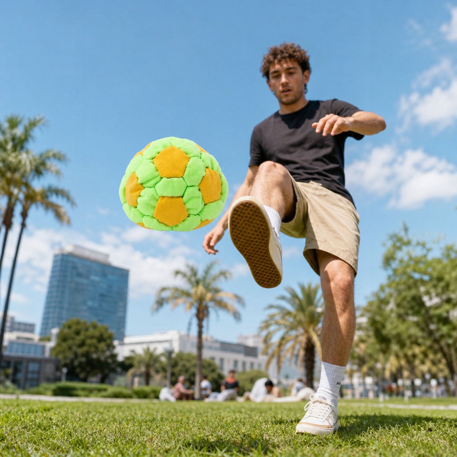 Plush Soccer Ball Pillow, Fluffy Stuffed Soccer Ball Plush for Adults, Soft Durable Kickable Stuffable Soccerball, Novelty Gift for Soccer Fans Home Office Decor