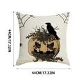 thumbnail image 4 of Skeleton Finger Pumpkin Pattern Halloween Linen Throw Pillowcase Cartoon Funny Day Sofa Cover Combination (Without Pillow Insert and Stuffing), 4 of 4