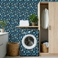 thumbnail image 4 of Marble StonePeel and Stick Wallpaper 17.7in x 9.8ft Blue Pebble Stones Glossy Finish Dark Contact Paper Vinyl Waterproof Self Adhesive Wall Paper for Bedroom Shelf Cabinet Renter Friendly, 4 of 8