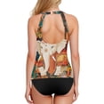 thumbnail image 2 of Women's Printed Tankini Top - High Elasticity Slim-Fit Swimsuit with Removable Straps & Cups, Perfect for Beach & Pool Parties，An Indian Wedding, 2 of 7