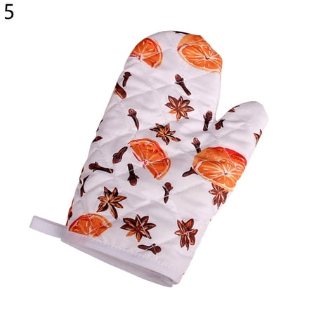 

Meizhencang 1Pc Oven Mitt Soft Texture Heat Resistant Polyester Floral Printed Microwave Glove Baking Accessories