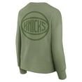 thumbnail image 3 of Women's Fanatics Olive New York Knicks Elements Flow Pullover Sweatshirt, 3 of 7