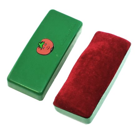 Unique Bargains 2 x Tomato Pattern Green Shell Velvet Surface Blackboard Eraser
