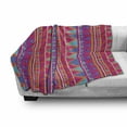 thumbnail image 3 of Psychedelic Soft Flannel Fleece Blanket, Tribal Style Illustration with Geometric Elements Zigzags Squares and Rhombuses, Cozy Plush for Indoor and Outdoor Use, 50" x 60", Multicolor, by Ambesonne, 3 of 6