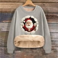 thumbnail image 6 of successthop Christmas Sweatshirts Women Cute Santa Fleece Plus Size Crewneck Long Sleeve Sweaters Pullover Tops Gray M, 6 of 9