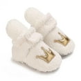thumbnail image 2 of Tao Tao Newborn Baby Boy Girl Soft Fleece Booties Stay On Infant Slippers Socks Shoe Non Skid Gripper Toddler First Walkers Winter Ankle Crib Shoes White 0 Months, 2 of 9