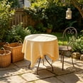 thumbnail image 2 of YiJuHui Round Linen Tablecloth for Coffee Table Decorative Washable Protection Cover, Elegant Natural Draping Home Dining Room Living Room Party Decor, 2 of 6