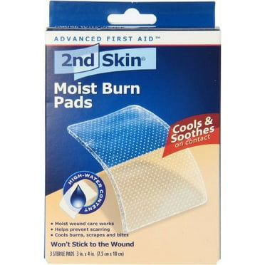 2nd Skin Moist Burn Pads, Large (3 x 4 Inches), 3-Count - Cooling and Soothing Moist Burn Pads Latex-Free