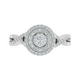 thumbnail image 3 of 1/2 Carat Round Diamond Double Halo Ring in 14K White Gold (Ring Size 8) (I1-I2 Clarity), 3 of 4