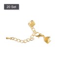thumbnail image 3 of Unique Bargains 20Sets Ribbon Crimp Clamp Ends with Lobster Claw Clasps & Chain 6mm Gold Tone, 3 of 7