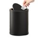 thumbnail image 1 of Cubo de basura de metal de 4 galones/15L con tapa, cubo de basura para baño con tapa abatible, moderno, para aseo, cestos de basura negros, para baño, comercial, cocina, oficina, hotel, 1 of 4