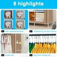thumbnail image 6 of Clothes Organizer with 3 Hanging Rod Closet Organizer with Shelf Portable Closet with Cover Clothes Rack Standing Closet Clothes Storage Wardrobe Garment Cabinet 50x17x67inch, 6 of 10