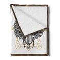 thumbnail image 2 of Occult Soft Flannel Fleece Throw Blanket, Occult Themed Insects Print Forces of Nature and Mother Earth Boho Line, Cozy Plush for Indoor and Outdoor Use, 50" x 60", Multicolor, by Ambesonne, 2 of 5