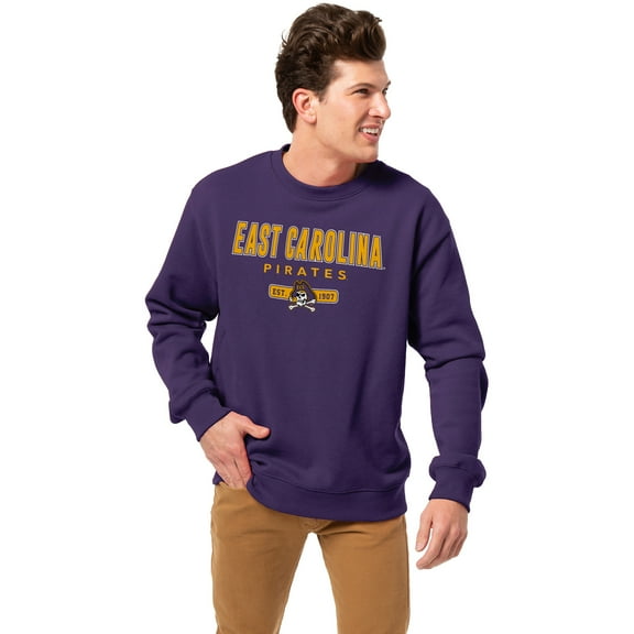 Men's-League Collegiate Wear  Purple ECU Pirates Essentials 2.0 Pullover Sweatshirt