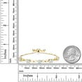 thumbnail image 2 of Gem Stone King 2.55 Ct Sky Blue Aquamarine White Diamond 18K Yellow Gold Plated Silver Bracelet for Women, 2 of 3