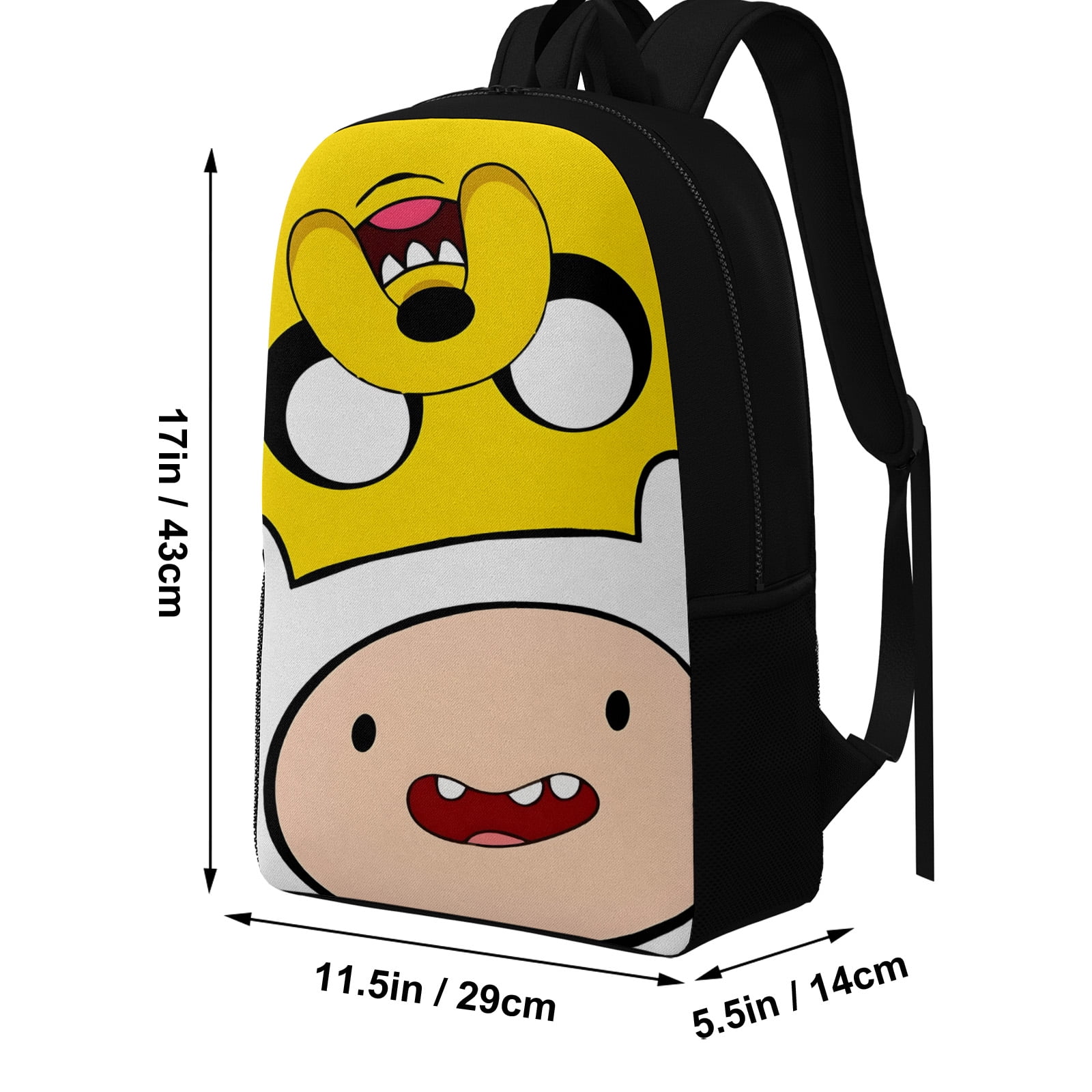 17in Adventure Time Graphic Laptop Backpack for Women Men, Computer Bag Casual Large Daypack for Work Trip
