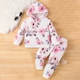 thumbnail image 3 of Odeerbi 3M-3Y Conjunto de Algodón Para Niñas Capucha Con Flores Pantalones de Chándal Dos-Conjunto de Dos Piezas Cuello Redondo Manga Larga Sudaderas Ropa de Casa, 3 of 3