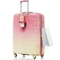 thumbnail image 6 of POWANLI 3Pcs Luggage Set, 20" Suitcase with USB Port,Carry-on Luggage with Cup Holder, ABS+PC Hard Shell Luggage with Spinner Wheels Gradient Pink, 6 of 6