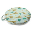 thumbnail image 1 of Giraffe Round Floor Cushion with Handle, Continuous Monstera Sun Symbol Giraffes Dotted Animal Cartoon Print, Pillow for Living Room & Dorms, 18" Round, Mint Green and Multicolor, by Ambesonne, 1 of 4