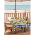thumbnail image 2 of Outdoor Tablecloth with Umbrella Hole for Patio/Picnic/Party/Camping, Lemon Vase Summer Waterproof Table Cloth Rectangle Table Cover Washable, Fruits Green Striped Blue Lave (54"x 80"), 2 of 8